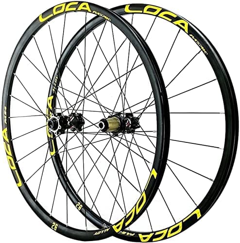 Image of ZECHAO Front Rear Bike Wheelset,26/27.5/29Inch Cycling Wheels Thru Axle 15mm Disc Brake 24 Holes Ultralight Alloy Rim 8 9 10 11 12 Speed Wheelset (Color : Gold, Size : 29INCH)