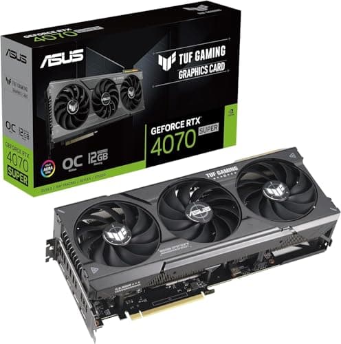 Image of ASUS GeForce RTX 4070 Super 12G TUF Gaming OC Graphics Card - 2580MHz Boost Clock, GDDR6X, PCIe Gen 4, DLSS 3, HDMI 2.1a, 3 x DisplayPort 1.4a (Supports 4K & 8K HDR)