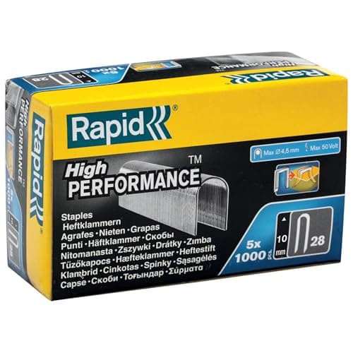 Image of Rapid High Performance No.28 Cable Staples, Leg Length: 10 mm, 11893510 - 5000 Pieces