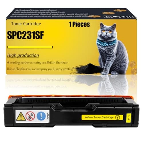 Image of WZLAD SPC231SF Compatible for Ricoh Toner Cartridge 406349 406350 406351 406348 Aficio SPC231N Aficio SPC231SF Aficio SPC232DN Aficio SPC232SF Printers (Yellow)