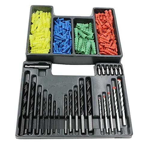 Image of Heavy Duty Drill Bits & Wall Plug Set 300 Pieces Multi-surface Bit Set With Box