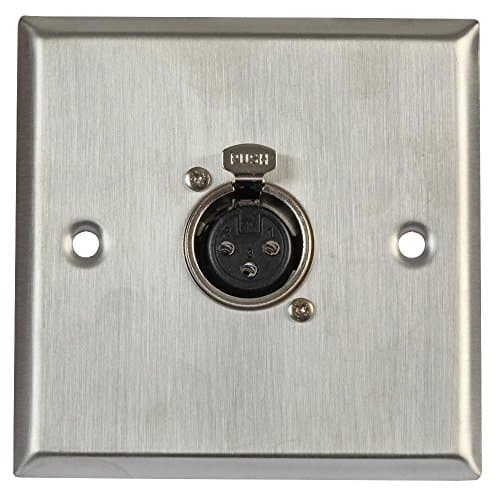 Image of PRO SIGNAL AV Wallplate – 1 x 3 Pin Female XLR Socket, Stainless Steel Multimedia Wallplate – PSG08152
