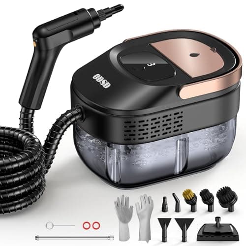 Image of ODSD Steam Cleaner for Home & Car, Handheld Portable Steam Cleaner with 3 Steam Levels, 15s Heat-Up, 1.6L Tank, Steamer Cleaning for Sofa, Car, Carpet, Kitchen, Window, Furniture, 15pcs Accessories