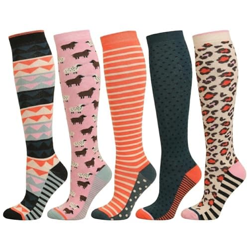 Image of Exquisite Elegance Womens Knee High Boot Socks, 5 Pairs, Soft Combed Cotton Rich, Cosy Welly Long Ski Socks, Seamless Toe & Stay Up Fit, UK 4-8 (EUR 37-42) (3719)