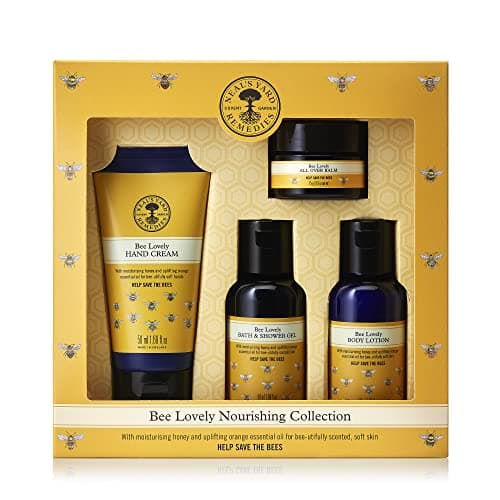 Image of Neal's Yard Remedies | Bee Lovely Nourishing Collection | Set of Hand Cream, Shower Gel, Body Lotion & All Over Balm | Gifts for Women | Pack of 4