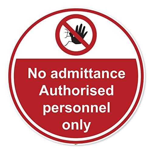 Image of PREMIUM No admittance Authorised personnel only Floor Safety Marker - LAMINATED Anti-slip Vinyl Sticker - Wearhouse Factory Hazard Safety Signs