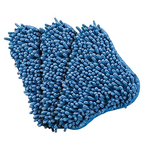 Image of Kaket 3 Pack Microfibre Mop Pads Compatible with H2O H20 X5, Blue Replacement Steam Mop Pads Washable