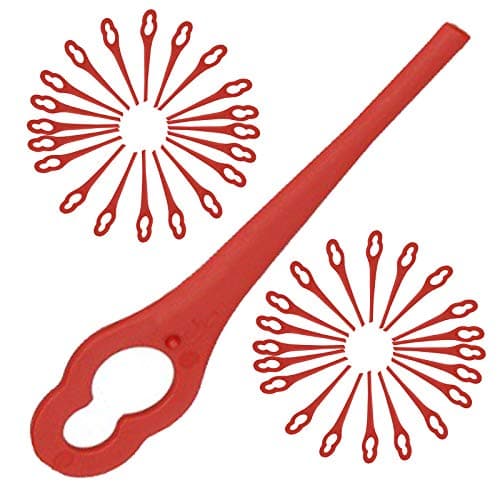 Image of Spares2go Plastic Blades for B&Q 18V LI Cordless MGT18 Strimmer Trimmer (Pack of 40, Red)
