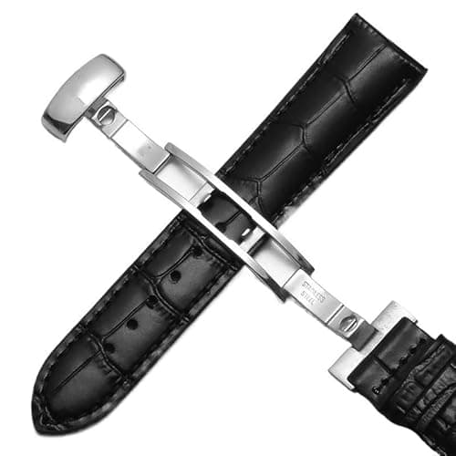 Image of yeziu Leather Watch Strap For Tissot 1853 Le Locle T41 Gentleman Seastar Carson Heritage(Blacks,22mm)