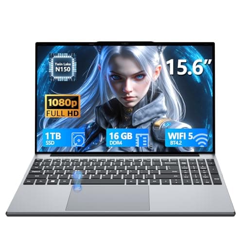 Image of Txxren 15.6inch Laptop, 16GB DDR4 RAM 1TB SSD Celeron N150 Processor up to 3.6GHz, Laptops Computer with 1920x1080 Display Win 11 Pro, 2*USB3.0, HDMI 4K, Bluetooth, WiFi 5 Notebook PC