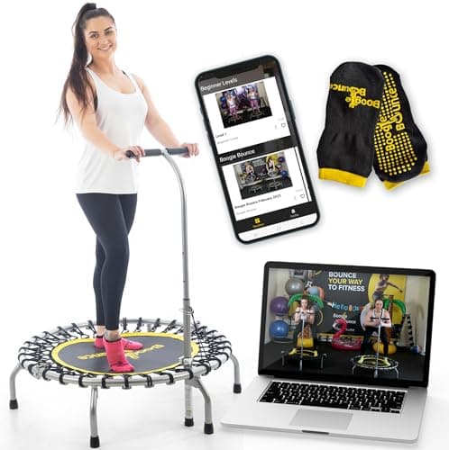 Image of Boogie Bounce Elite Bungee Rebounder | Double Folding & Super-Quiet Rebounder For Adults & Children | Adjustable T-Bar Handle & 20st Weight Limit