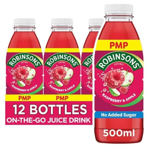 Image of Robinsons RTD Raspberry & Apple 500ml (Pack of 12) | Robinsons Squash Mini & Diluting Juice Alternative | No Added Sugar Fruit Juice Drink