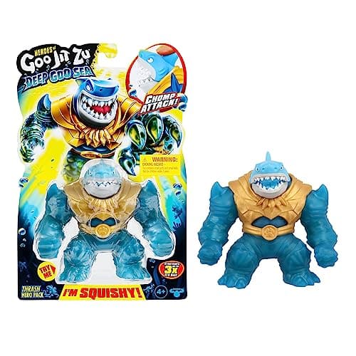Image of Heroes of Goo Jit Zu Deep Goo Sea Thrash Hero Pack. Super Squishy, Goo Filled Toy. With Chomp Attack Feature. Stretch Him 3 Times His Size!