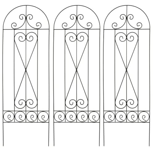 Image of Garden Gear 1.2 Metre Metal Plant Support, Decorative Bird Design for Borders, Flowerbeds, Plant Pots & Pathways (3 x Swirl Metal Plant Support)
