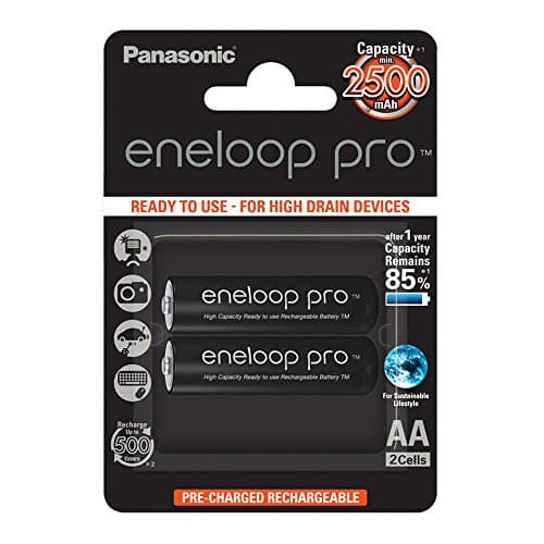 Image of Panasonic eneloop pro ready-to use Ni-MH battery, AA/Mignon, 2-pack, min. 2500 mAh, 500-charge cycle life, with very high power performance and low self-discharge, rechargeable battery