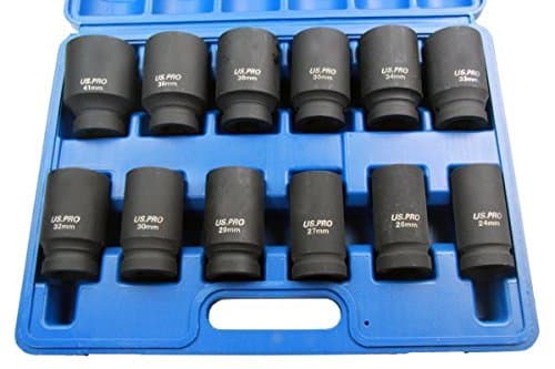 Image of US PRO 12PC 3/4'' DR 6PT Deep Impact Sockets Metric 24-41mm 1360