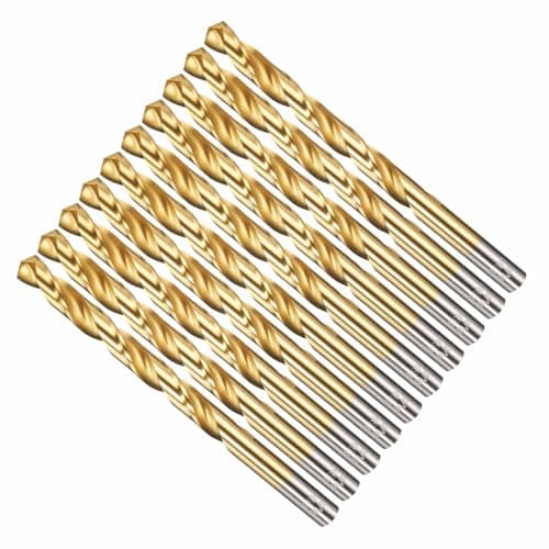 Image of CoCud 7.9mm Drill Bit, 5/16" Cutting Diameter, 4341 HSS Jobber Bits TiN Coated 135° Cutting Angle - (Applications: for Drilling Soft Metal Plastic Wood), 10-Pieces