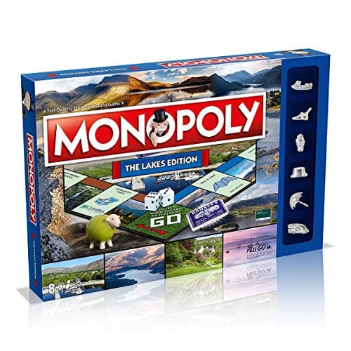 Image of Winning Moves The Lakes Monopoly Board Game, Advance to Scafell Pike, Wray Castle and Windermere, 2–6 players makes a great gift for players aged 8 plus