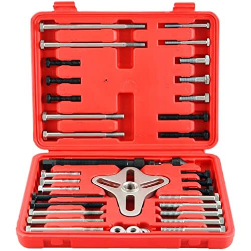 Image of DASBET 46PCS Harmonic Balancer Puller Set, Steering Wheel Puller Kit Steering Wheel Flywheel Crankshaft Pulley Puller Crankshaft Pulleys and Gears for Most Cars, Pickups, SUVs
