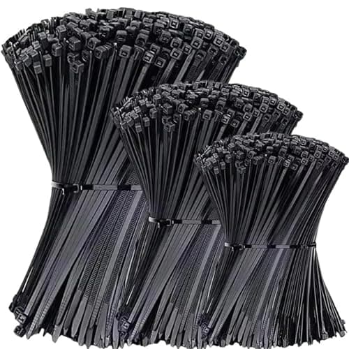 Image of Cable Ties Self-Locking Plastic Nylon Cable Tie Black 8 * 200mm Fastening Ring 8 * 300mm Large Zip Wrap Strap Zip Management(250PCS 8x300mm Black)