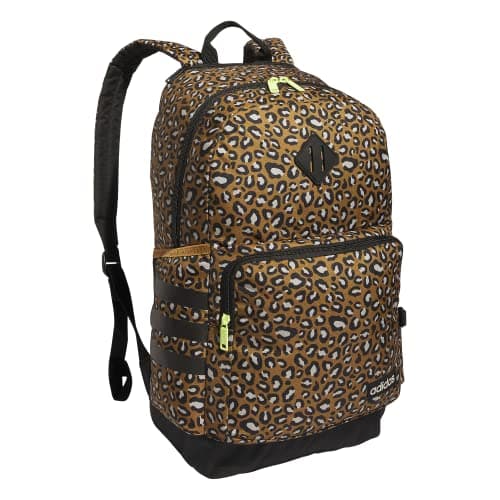 Image of adidas Classic 3s 4 Backpack, Cheetah Bronze Strata/Black/Pulse Lime Green, One Size, Classic 3s 4 Backpack