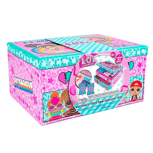 Image of Lol Surprise Jewellery Box Craft Kit For Girls - Decorate Your Own Jewellery Box With Gemstones And Stickers - Fun Party Activity And Gift For Girls - Store And Organise Jewellery