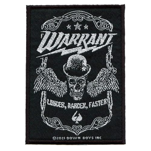Image of Warrant Louder Harder Faster Standard Patch (One Size) (Black/White)
