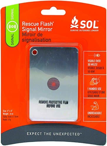 Image of Adventure Medical Kits Essentials Rescue Flash Signal Mirror Visible up to 20 Miles One Handed Operation Durable Polycaronate Mirror Retro Reflective Aiming Aid WGT 31 g Signalling