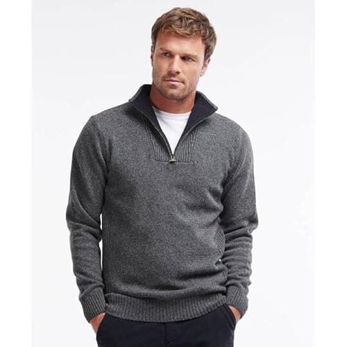 Image of Barbour Nelson Essential Half Zip Storm Grey Medium, Grey
