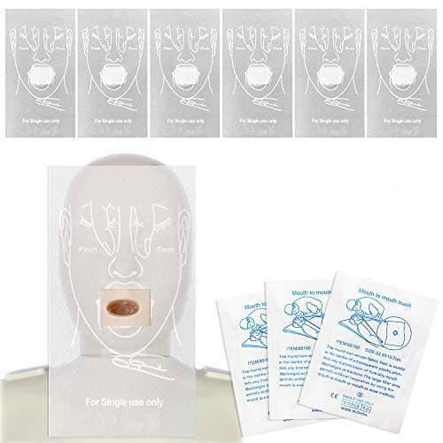 Image of Bramble - 25 CPR Personal Protection Resuscitation Face Shields - Foil Sachets Individually Wrapped with Illustrations