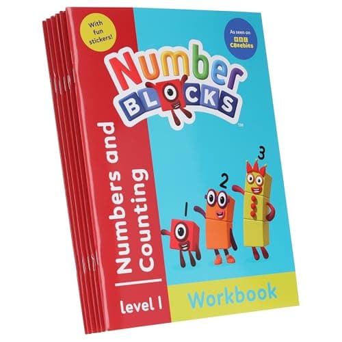 Image of Numberblocks and Alphablocks Red Level 1 - 6 Workbooks Set Collection With Stickers (Numberblocks Numbers and Counting, Adding and Subtracting, ... More) (Numberblocks & Alphablocks Workbooks)