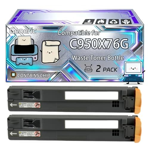 Image of C950X76G Waste Toner Bottle Compatible for Lexmark C950de X950 X950de X954de X950dhe X952 X952de Printers, With Chip, 30000 Pages, Vibrant Colours (2-Pack Black)