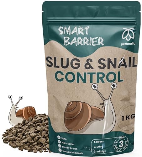 Image of Pestmatic Smart Barrier slug and snail repellent, physical deterrent snail trap, alternative for slug killer toxic spray & wool pellets, organic garden pet & animal friendly 1kg protective granules