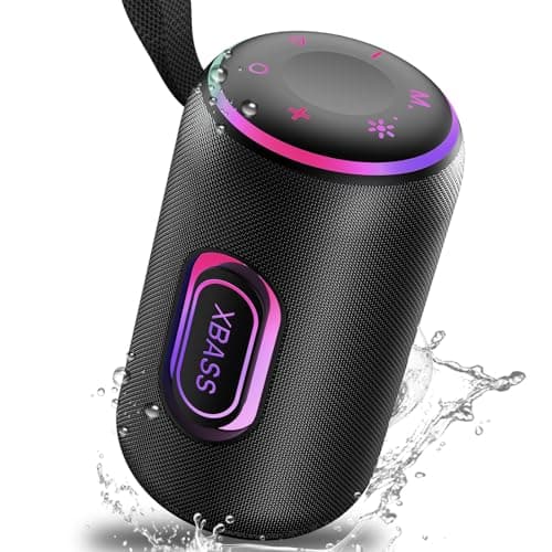 Image of taopodo Portable Bluetooth Speaker with True 30W Stereo Sound, Enhanced BASS 3.0 and 3 RGB lights, IPX7 Waterproof, 24H Playtime, TWS Wireless Pairing, Outdoor Wireless Speaker for Home and Hiking