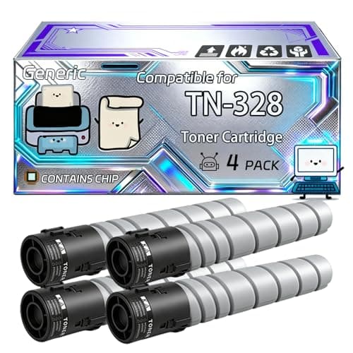 Image of TN-328 TN328 Toner Cartridge Compatible for Konica Minolta Bizhub C250i C251i C300i C301i C360i C361i Printers, With Chip, 25000 Pages, Vibrant Colours (4 Pack Black)