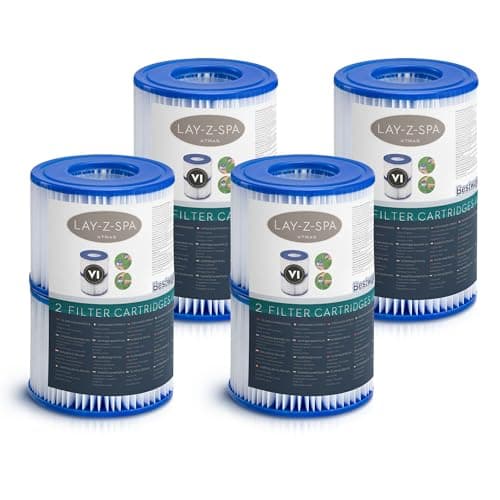 Image of Lay-Z-Spa Hot Tub Filter Cartridge VI for All Lay-Z-Spa Models - 4 x Twin Pack (8 Filters)