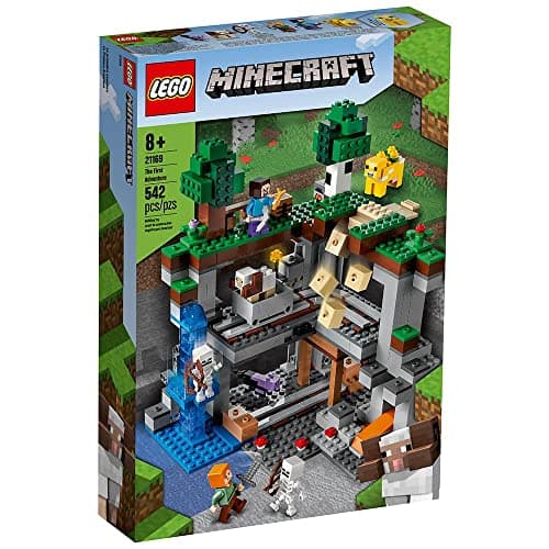 Image of LEGO Minecraft The First Adventure 21169 Hands-On Minecraft Playset; Fun Toy Featuring Steve, Alex, a Skeleton, Dyed Cat, Moobloom and Horned Sheep, New 2021 (542 Pcs), Multicolor