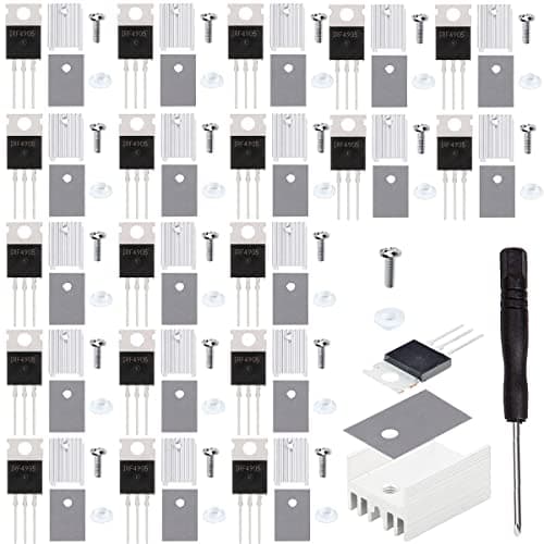 Image of Youmile 20 pcs IRF4905 Mosfet Transistor IRF4905P IRF4905PBF 74A 55V P-Channel Power MOSFET TO-220AB 3Pin field effect transistors with Heatsink screw washer Rubber Silicone screwdriver