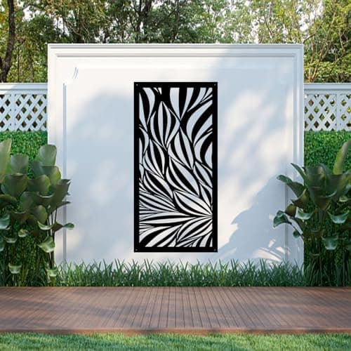 Image of Laser Hut Metal Wall Art - Snake Lace Metal Wall Decor - Elegant Home Decor, Garden Decor, Indoor - Outdoor Use - Heavy Duty (Black)