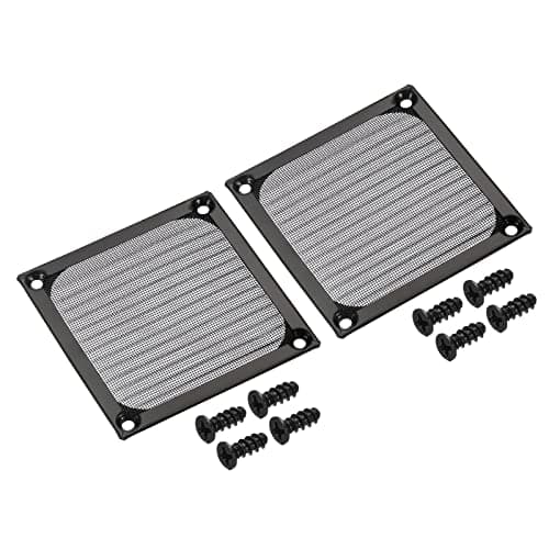 Image of PATIKIL 80mm Fan Filter Grills with Screws, 2 Pack Aluminum Frame Stainless Steel Mesh Dustproof Cover for Computer Case, Black