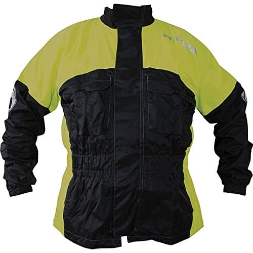 Image of Richa Rain Warrior Waterproof Motorcycle Jacket - Black/Neon Yellow Size L