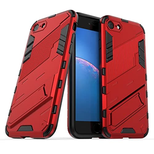 Image of LOLFZ Case for iPhone 7 iPhone 8 iPhone SE 2020 iPhone SE 2022, Armor Case with Stand Military Grade Protection Impact-Resistant Bumper Mobile Phone Cover for iPhone 7/8/SE 2020/SE 2022 - Red