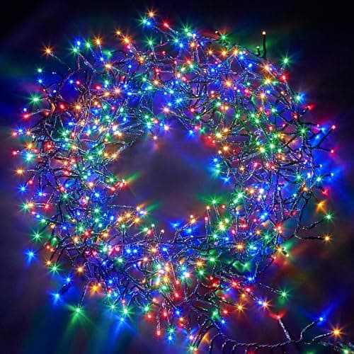 Image of Christmas Tree Lights Cluster Lights 1000 LED - 8 Hours On Timer, 8 Light Modes, Plug in, Waterproof Indoor & Outdoor Use – 1000 LED / 12m Lit Length, Multi Coloured