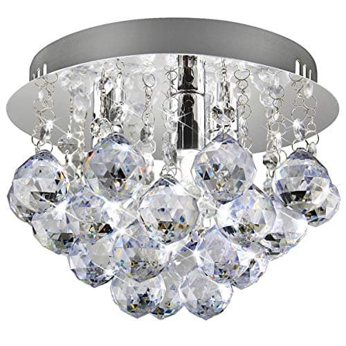 Image of Long Life Lamp Company Modern Small Round Chandelier Ceiling Light Droplet Effect Mini Flush Mount Reflective Base M0070