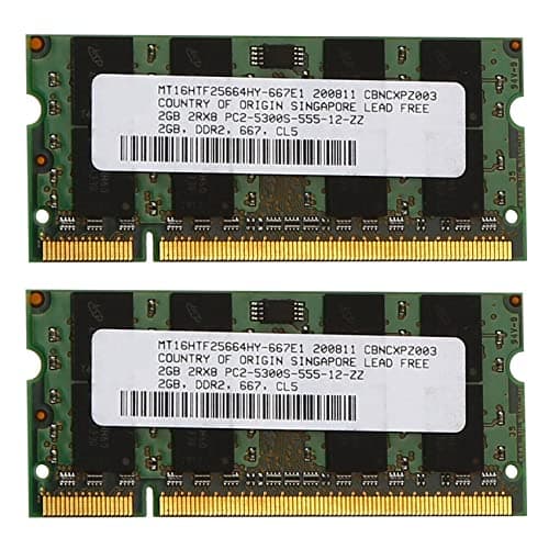Image of Boerunid 2X 2GB DDR2 RAM Memory 667Mhz PC2 5300 Laptop Ram Memoria 1.8V 200PIN SODIMM for AMD