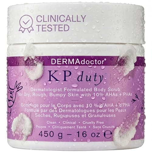 Image of DERMAdoctor KP Bump Eraser Body Scrub Dermatologist Formulated Exfoliant | Keratosis Pilaris Treatment For Dry And Bumpy Skin 10% AHAs + PHAs - 450 Grams
