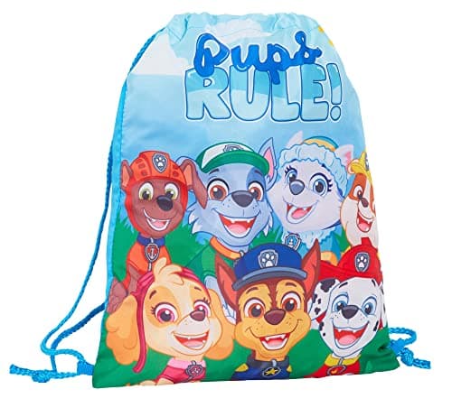 Image of Paw Patrol Drawstring Bag Marshall Chase PE Kit Trainer Gym Bag Kids Swim Bag Nursery Backpack