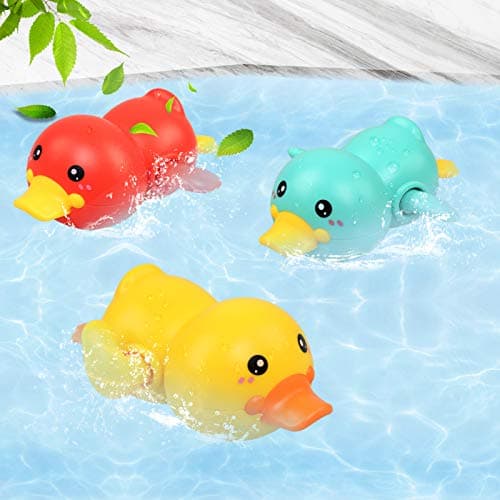 Image of BelleStyle Baby Bath Toys, Bathtub Toys, Wind Up Paddling Pool Toys Set, Floating Swimming Ducks for Boys Girls 1 2 3 Years Old, Baby Shower Bathtime Fun Water Toys Pack of 3