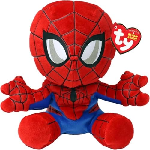 Image of TY Spiderman Marvel Avengers Beanie Babies Regular, Licensed Beanie Baby Soft Plush Toy, Collectible Cuddly Stuffed Teddy
