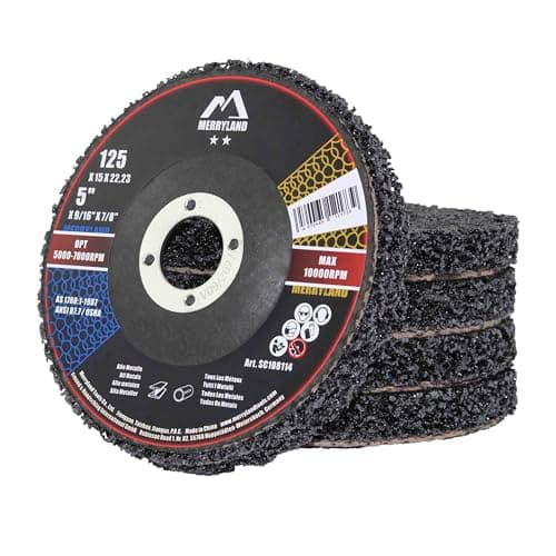 Image of Merryland Strip Disc 125 Paint Rust for Angle Grinder, 125mm Black Removal Disc 5 Pieces, Strip Wheel Stripping Wheel Cleaning Disc INOX Stainless Steel Iron Universal 5inch, Craft-Line SC108114-05